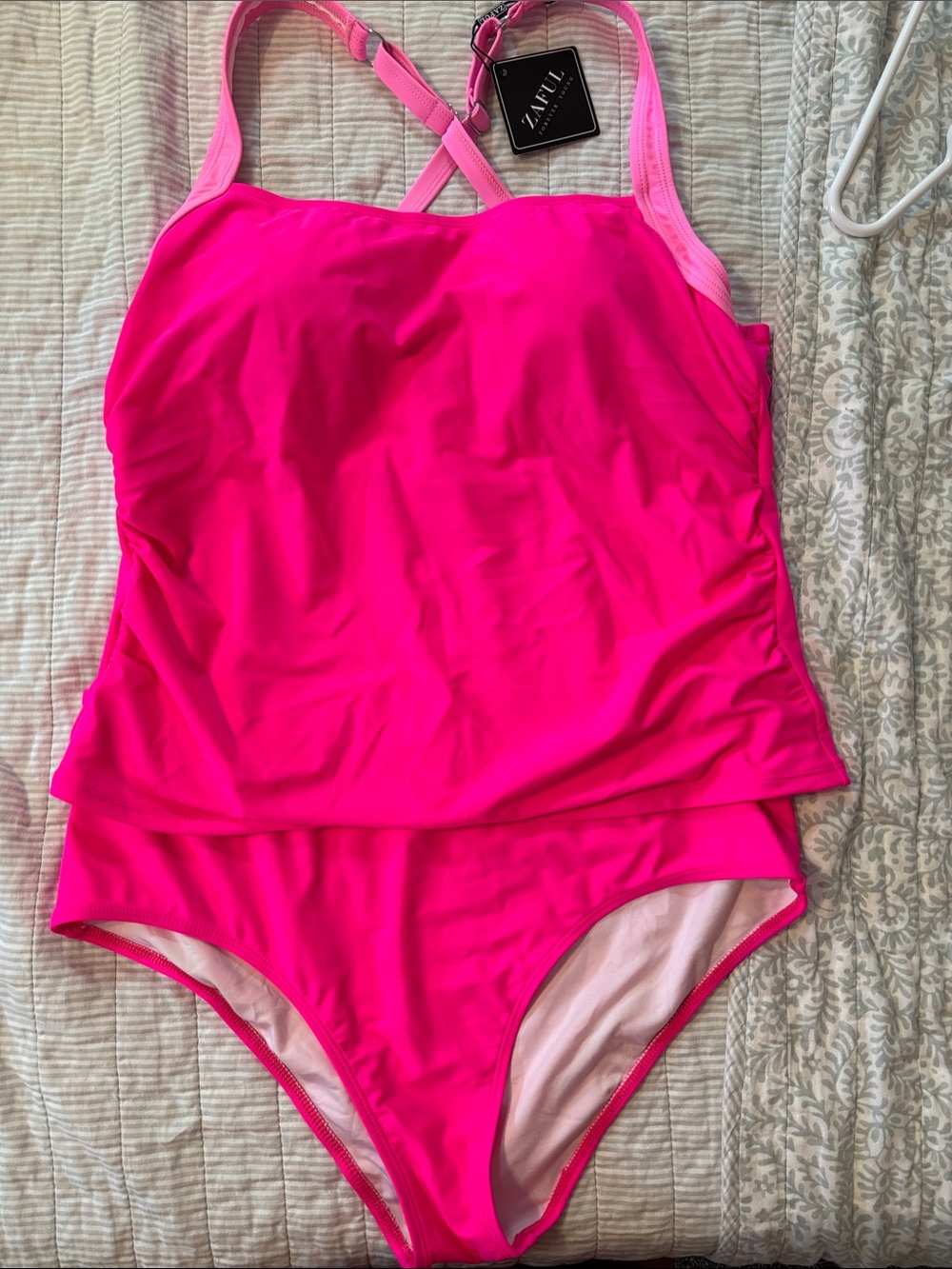 Zaful Bright Pink Tankini Set